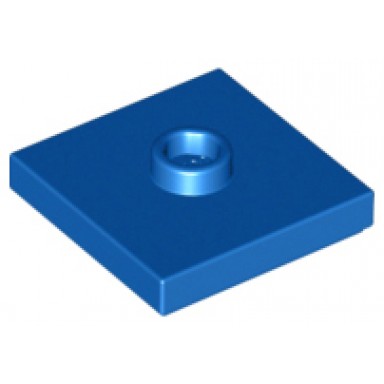 blue plate modified 2 x 2 with groove and 1 stud in center jumper