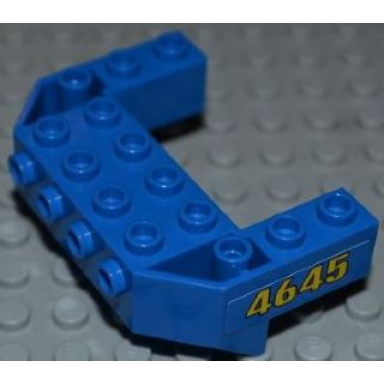 blue train front sloping base with 4 studs with yellow 4645 pattern on both sides stickers - set 4645