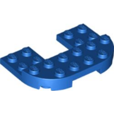 blue plate round 4 x 6 x 2 3 raised 2 x 6 and 2 x 2 cutout