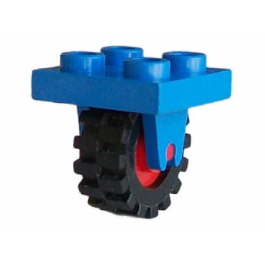 plate modified 2 x 2 with wheel holder bottom with red wheel with black tire offset tread small 8 3464c02