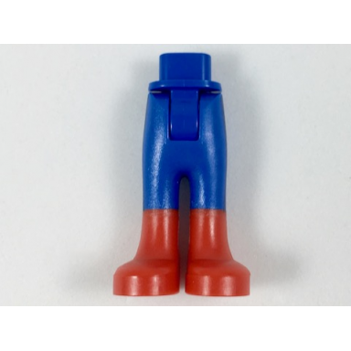blue mini doll hips and trousers with back pockets with red boots pattern - thick hinge