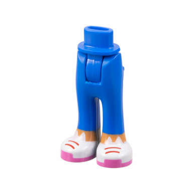 blue mini doll hips and trousers with back pockets with nougat ankles and white shoes with cat ears red laces and dark pink soles pattern - thick hinge