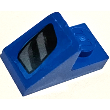 blue slope 45 2 x 1 with 2 3 cutout with black and silver air intake vent pattern model left side sticker - set 75891