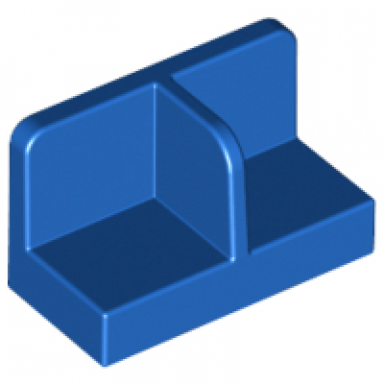 blue panel 1 x 2 x 1 with rounded corners and center divider