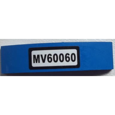 blue slope curved 4 x 1 x 2 3 double with mv60060 pattern sticker - set 60060