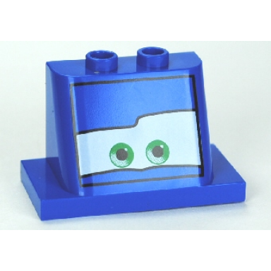 blue windscreen 2 x 3 x 2 with 2 x 4 base with eyes on white background pattern 5
