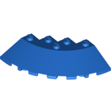 blue brick round corner 6 x 6 with slope 33 edge facet cutout