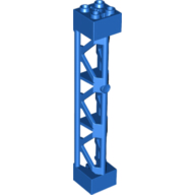 blue support 2 x 2 x 10 girder triangular vertical - type 4 - 3 posts 3 sections
