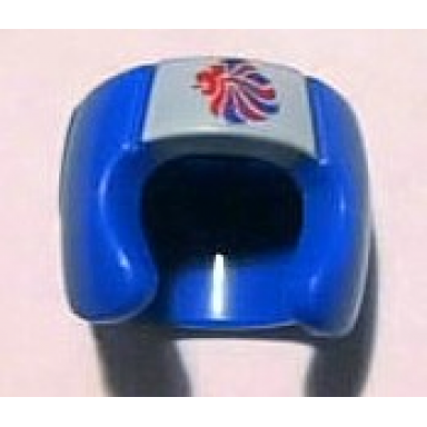 blue minifigure headgear helmet boxing with team gb logo pattern