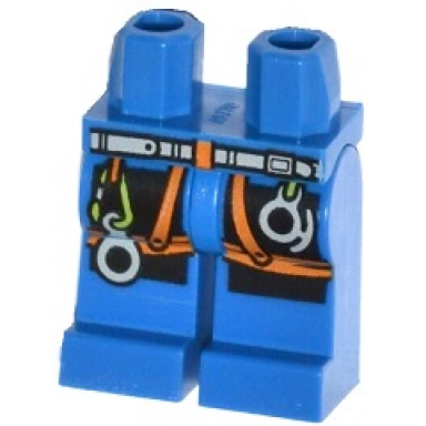 blue hips and legs with belt orange harness carabiner and rock climbing equipment pattern