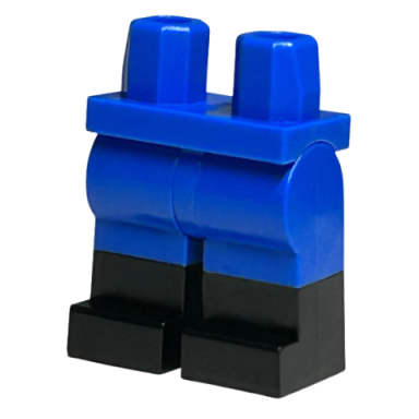 blue hips and legs with molded black lower legs boots pattern