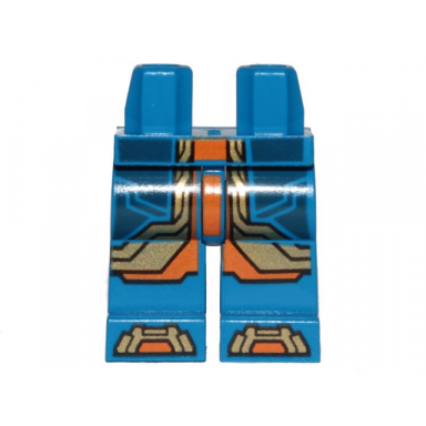 blue hips and legs with dark blue gold and orange armor panels pattern