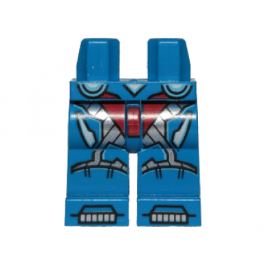 blue hips and legs with armor with red and silver accents pattern