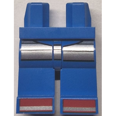 blue hips and legs with armor plates and red and silver shoe tips pattern