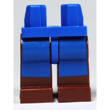 blue hips and reddish brown legs with avatar blue rectangles pattern