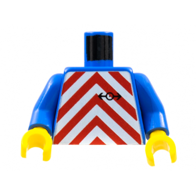 blue torso train red chevron pattern blue arms yellow hands