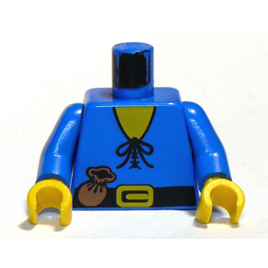 blue torso castle forestman tie shirt and purse pattern blue arms yellow hands