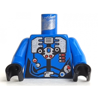 blue torso aquazone hydronaut silver diving pattern 3 blue arms black hands