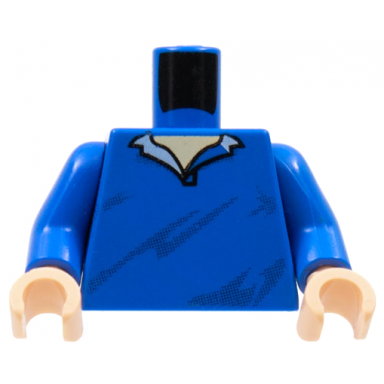 blue torso speed racer pullover open collar diagonal wrinkles pattern blue arms light nougat hands