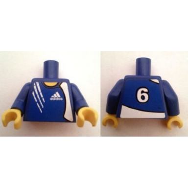 blue torso soccer adidas logo blue no 6 pattern stickers blue arms yellow hands