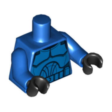 blue torso sw armor clone trooper pattern clone wars blue arms black hands