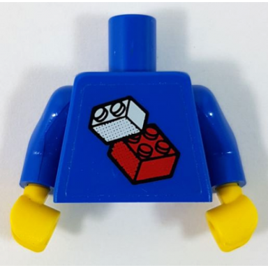 blue torso soccer world team player bricks logo sticker front white black number sticker back pattern specify number in listing blue arms yellow hands