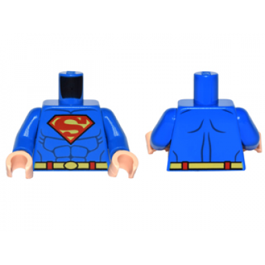 blue torso shirt with muscles belt and red and yellow superman s logo pattern blue arms light nougat hands