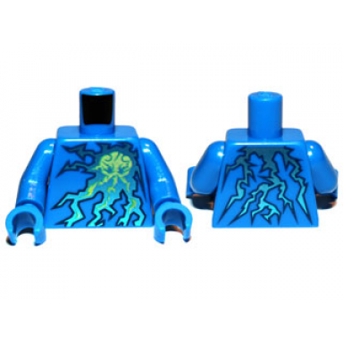 blue torso ninjago lightning energy pattern nrg jay blue arms blue hands