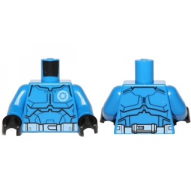 blue torso sw armor special forces clone trooper pattern blue arms black hands