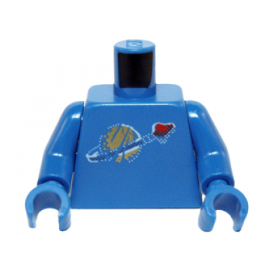 blue torso space classic moon with simulated wear pattern blue arms blue hands