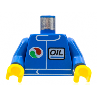 blue torso octan logo and italic font oil pattern blue arms yellow hands