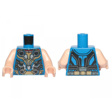 blue torso armor with black circles pattern thor light nougat arms light nougat hands