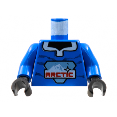 blue torso arctic logo large on open collar pullover pattern blue arms black hands