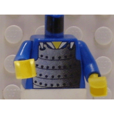 blue torso castle ninja armor plate mail pattern blue arms yellow hands