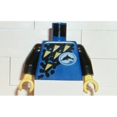 blue torso divers dolphin logo and yellow triangles pattern black arms yellow hands