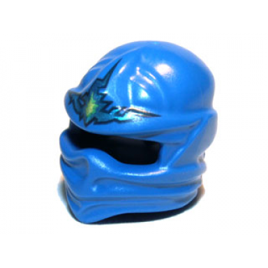 blue minifigure headgear ninjago wrap with lightning energy pattern