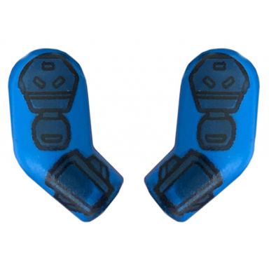 blue arm matching left and right pair with dark blue pads pattern