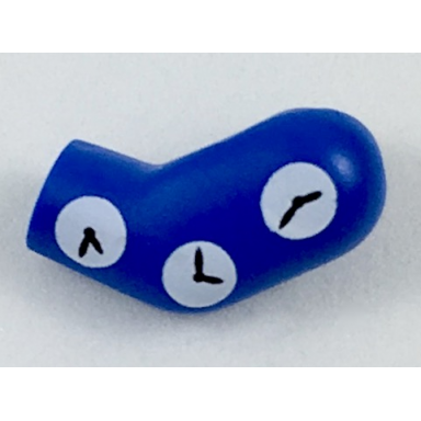 blue arm left with white clocks pattern