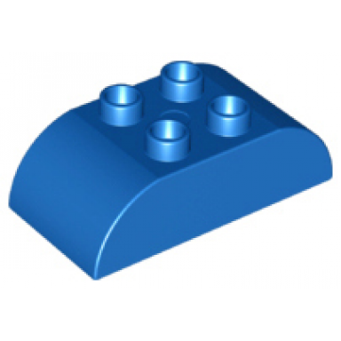 blue duplo brick 2 x 4 slope curved double
