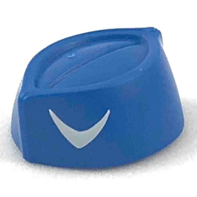 blue minifigure headgear cap butcher food service with white boomerang pattern