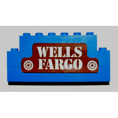 blue stickered assembly 8 x 1 x 3 with wells fargo pattern sticker - set 365 - 2 brick 1 x 8 1 brick 1 x 6