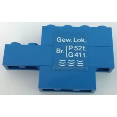 blue stickered assembly 6 x 1 x 3 with white gew lok pattern model left side sticker - set 7760 - 1 brick 1 x 3 1 brick 1 x 4 1 brick 1 x 6