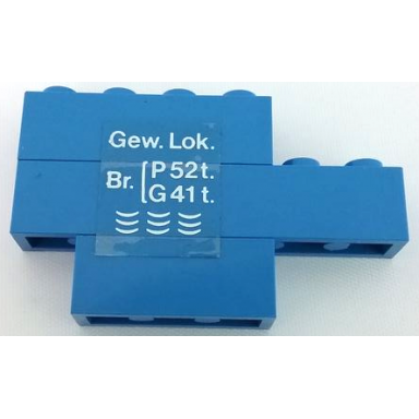 blue stickered assembly 6 x 1 x 3 with white gew lok pattern model right side sticker - set 7760 - 1 brick 1 x 3 1 brick 1 x 4 1 brick 1 x 6