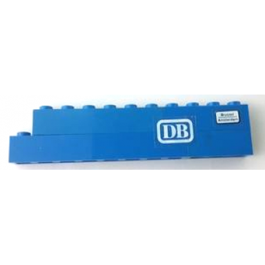 blue stickered assembly 11 x 1 x 2 with db and brussell amsterdam pattern stickers - set 7818 - 1 brick 1 x 3 1 brick 1 x 4 1 brick 1 x 6 1 brick 1 x 8