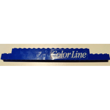 blue stickered assembly 22 x 1 x 2 with white color line pattern model left side sticker - set 1955-1 - 1 brick 1 x 6 2 brick 1 x 16