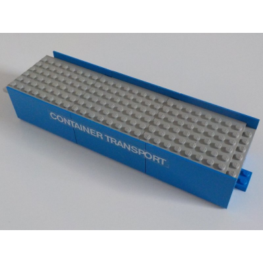blue stickered assembly 24 x 6 x 3 1 3 with white container transport pattern on both sides stickers - set 315-2 - 3 boat hull smooth middle 8 x 6 x 3 1 3 with light gray deck