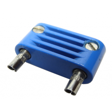electric connector 2-way male rounded wide long with hollow pins