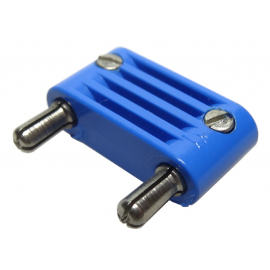 electric connector 2-way male rounded wide long with cross-cut pins