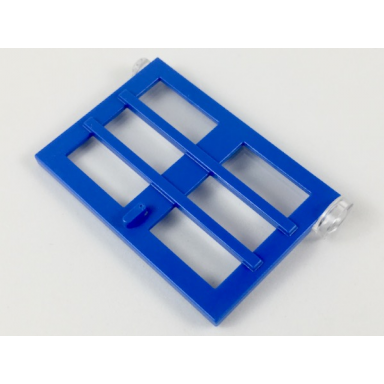 blue door 1 x 4 x 5 right with 6 panes with fixed trans-clear glass