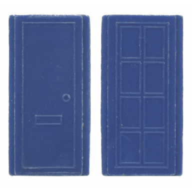 blue door for slotted bricks